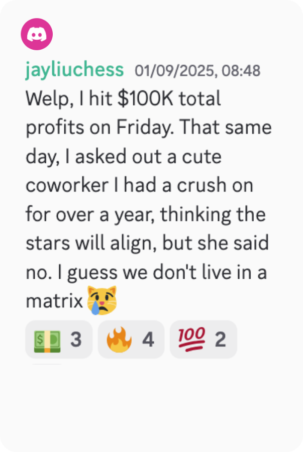 $100Kdiscord testimonial